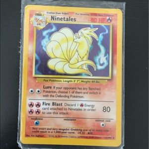 Ninetales 1999 Holo 12/102 Pokemon Base Set Rare. Card has lived in sleeve.